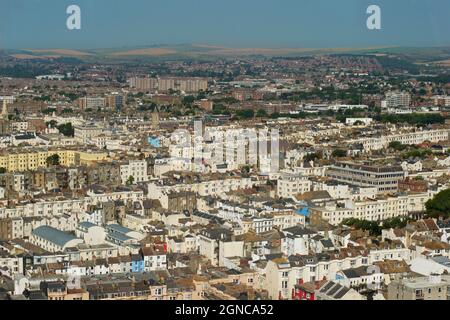 Vue de la i360 en direction de l'ouest vers Hove, de l'autre côté de la ville. Brighton & Hove, East Sussex, Angleterre, Royaume-Uni Banque D'Images