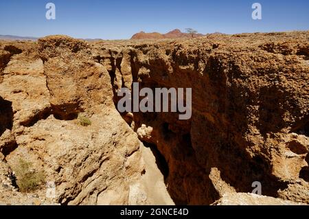 Canyon de Sesriem dans le parc Namib-Naukluft, désert du Namib, district de Maltahöhe, région de Hardap, Namibie Banque D'Images