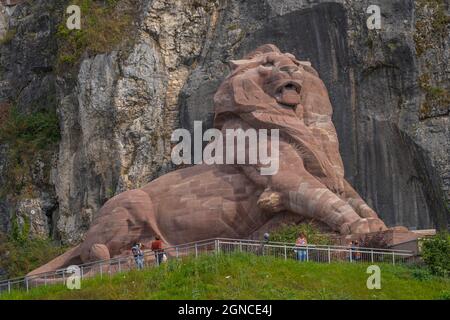 Belfort, France - 09 04 2021 : le Lion de Bartholdi Banque D'Images