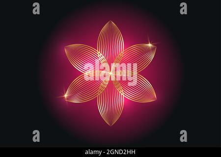 Fleur de vie, mandala spirituelle d'or, géométrie sacrée. Symbole doré lumineux de l'harmonie et de l'équilibre. Talisman mystique, vecteur rond de luxe isolé Illustration de Vecteur