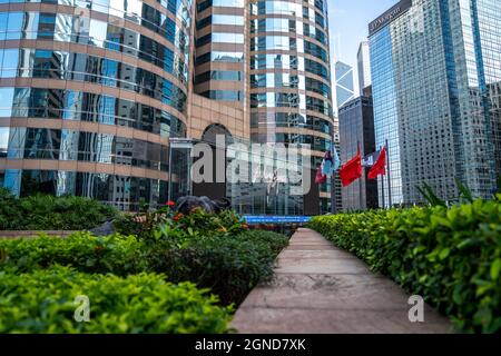 Hong Kong, Chine. 24 septembre 2021. Vue extérieure sur la place des changes de Hong Kong. (Photo de Katherine Cheng/SOPA Images/Sipa USA) crédit: SIPA USA/Alay Live News Banque D'Images