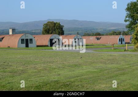 Cultybragan deuxième Guerre mondiale Pow Camp, Comrie, aujourd'hui en 2021, en cours de réaménagement en tant qu'attraction touristique, en tant que locaux d'affaires et pour une utilisation communautaire Banque D'Images