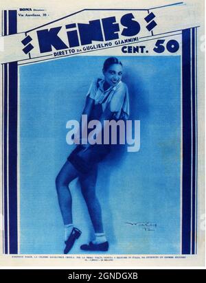 Années 1920, ITALIE : le célèbre chanteur et danseur noir américain JOSEPHINE BAKER ( 1906 - 1975 ) couverture du magazine italien KINES , photo de Walery . - musical - ballerine - cantte - di colore - teatro - théâtre - exotique - Parigi - Folies Bergères - Moulin Rouge - ritratto - portrait - DANSE - DANSE - DANSE - DANSE - JAZZ - gambe - jambes - copertina ---- Archivio GBB Banque D'Images