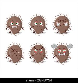Personnage de dessin animé Coronaviridae avec diverses expressions en colère. Illustration vectorielle Illustration de Vecteur