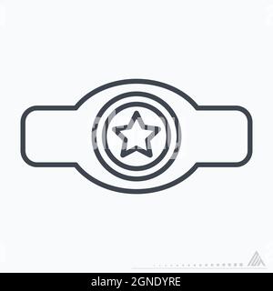 Icône Médaille de boxe - style de ligne - illustration simple, contour modifiable, modèle vectoriel, idéal pour les tirages, les affiches, publicités, annonces Illustration de Vecteur