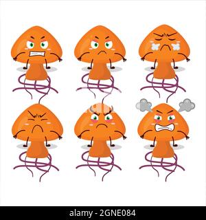 Personnage de dessin animé Moordecovirus avec diverses expressions en colère. Illustration vectorielle Illustration de Vecteur