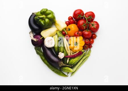 arrangement de coeur fait des légumes. Haute qualité et résolution magnifique concept de photo Banque D'Images