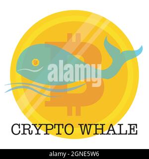 Crypto Whale présente une illustration vectorielle sur fond blanc Illustration de Vecteur