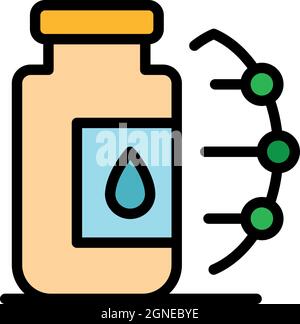 Icône d'aliment génétiquement modifié. Contour génétiquement modifié alimentaire vecteur icône couleur plat isolé Illustration de Vecteur