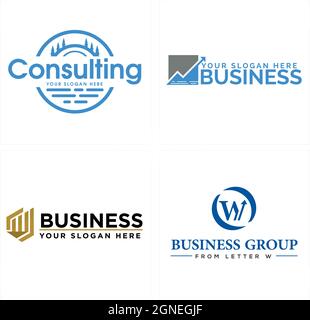 Graphique de conseil en affaires flèche croissance logo design Illustration de Vecteur