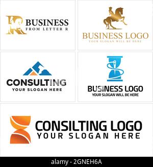 Le design du logo de sablier de consultation d'affaires Illustration de Vecteur