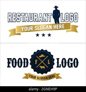 Un ensemble de logo de restaurant gastronomique Illustration de Vecteur