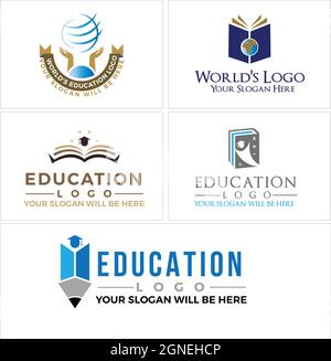 Un ensemble de design de logo d'éducation Illustration de Vecteur
