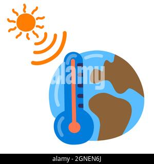 Illustration de l'icône du concept de réchauffement climatique Illustration de Vecteur