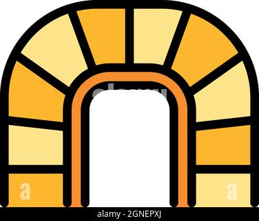 Icône escalier de bâtiment. Contour bâtiment échelle vecteur icône couleur isolé plat Illustration de Vecteur