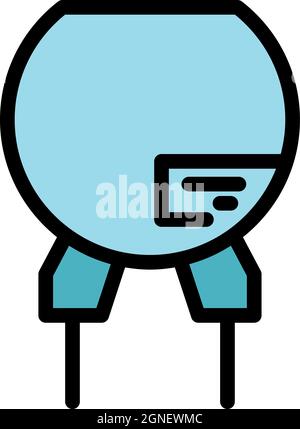 Icône de résistance variable. Contour de la résistance variable vecteur icône couleur isolé plat Illustration de Vecteur