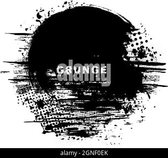 L'arrière-plan des taches grunge avec des points demi-tons. Tracé de forme vectoriel. Grain de détresse de superposition de poussière. Forme texturée vierge pour bannières, badges, emblèmes Illustration de Vecteur