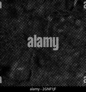 Arrière-plan gris noir en pointillés demi-tons. Élément de design tendance et sale. Texture des points de superposition. Style salopant Illustration de Vecteur