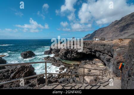 rocky plage à Las Puntas.Île El Hierro.Îles Canaries Banque D'Images