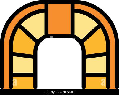 Icône d'escalier de la vue de dessus. Contour vue de dessus vecteur d'escalier icône couleur isolé à plat Illustration de Vecteur