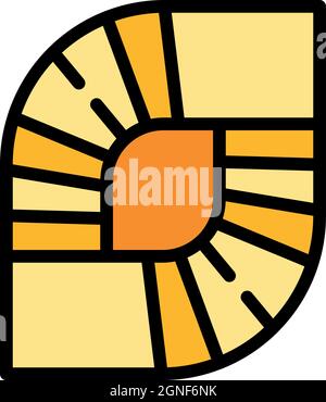 Icône escalier en spirale. Contour spirale vecteur icône couleur plate isolée Illustration de Vecteur