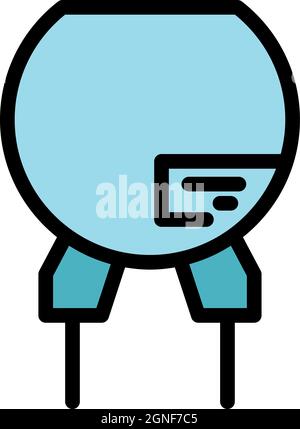 Icône de résistance variable. Contour de la résistance variable vecteur icône couleur isolé plat Illustration de Vecteur