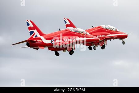 Flèches rouges à l'aéroport de Blackpool Banque D'Images