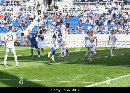 Le KSC perd contre le FC St pauli le 25 septembre 2021 à Wildparkstadion karlsruhe deuxième club de ligue karlsruher SC Banque D'Images