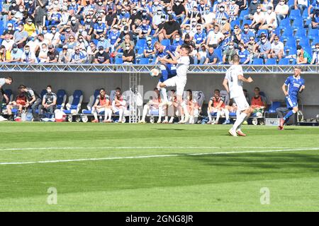 Le KSC perd contre le FC St pauli le 25 septembre 2021 à Wildparkstadion karlsruhe deuxième club de ligue karlsruher SC Banque D'Images