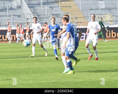 Le KSC perd contre le FC St pauli le 25 septembre 2021 à Wildparkstadion karlsruhe deuxième club de ligue karlsruher SC Banque D'Images