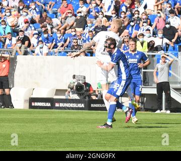 Le KSC perd contre le FC St pauli le 25 septembre 2021 à Wildparkstadion karlsruhe deuxième club de ligue karlsruher SC Banque D'Images