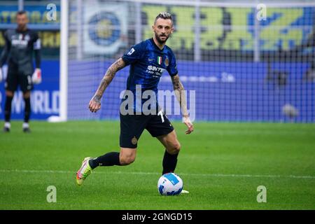 Milan, Italie - septembre 25 2021 - série A Match F.C. Internazionale - Atalanta BC San Siro stade - brozovic marcelo en action pendant le match Banque D'Images