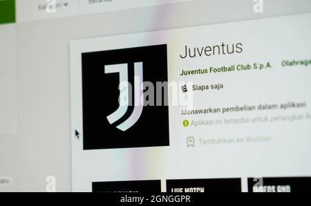 Jakarta, Indonésie-17 septembre 2021: Juventus mobile Apps site sur l'écran le 17 septembre 2021. À Jakarta Indonésie. Banque D'Images