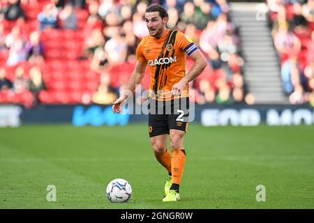 Lewie Coyle #2 de Hull City pendant le match à, le 9/25/2021. (Photo de Craig Thomas/News Images/Sipa USA) crédit: SIPA USA/Alay Live News Banque D'Images