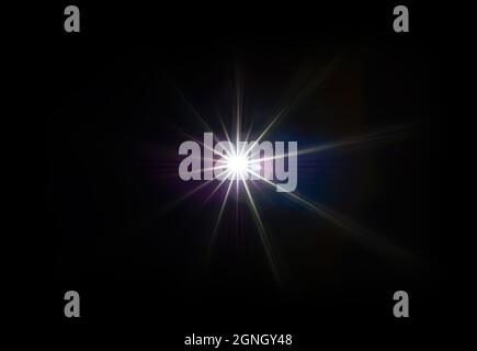 Flashes d'objectif réalistes d'optique vive, lumières professionnelles naturelles, illustration Banque D'Images