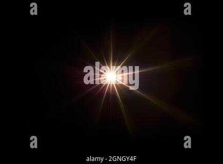 Flashes d'objectif réalistes d'optique vive, lumières professionnelles naturelles, illustration Banque D'Images