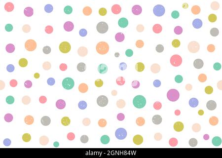 Motif vectoriel vintage sans coutures dans un style rétro. Motif rétro coloré avec points de grunge. Texture vectorielle vintage dans le style des années 60. Points colorés. Illustration de Vecteur