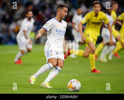 Madrid, Espagne. 25 septembre 2021. Match de football entre le Real Madrid et le Villarreal de la Ligue espagnole de 2021/2022, qui s'est tenu au stade Santiago Bernabeu, à Madrid. (Photo: Jose Cuesta/261/Cordon Press). Credit: CORMON PRESSE/Alamy Live News Banque D'Images