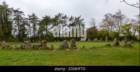 Les pierres à Rollax sont un complexe de trois monuments mégalithiques néolithiques et de l'âge de bronze près du village de long Compton, sur les frontières d'Oxfordsh Banque D'Images