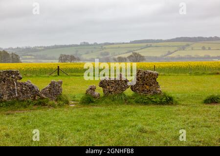 Les pierres à Rollax sont un complexe de trois monuments mégalithiques néolithiques et de l'âge de bronze près du village de long Compton, sur les frontières d'Oxfordsh Banque D'Images