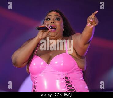 New York, États-Unis. 25 septembre 2021. NEW YORK CITY - SEPT 25: Lizzo sur scène pendant le Global Citizen 2021 Live: New York le 25 septembre 2021 à New York City. ( Credit: SIPA USA/Alamy Live News Banque D'Images