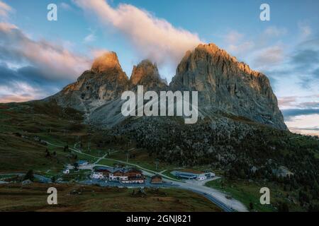 Passo della Sella, Haut-Adige, Dolomites, Tyrol du Sud, Italie Banque D'Images