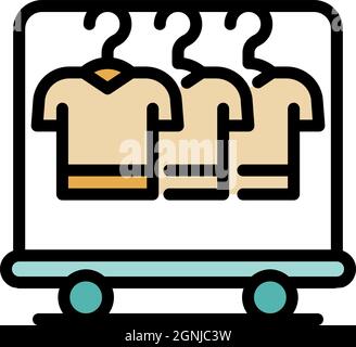 Icône magasin de vêtements. Contour magasin de vêtements vecteur icône couleur plat isolé Illustration de Vecteur