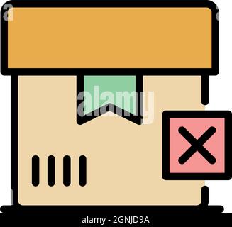 Icône de boîte annulée. Contour annulé boîte icône vecteur couleur isolé à plat Illustration de Vecteur
