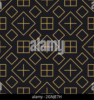 Motif géométrique or linéaire abstrait sans couture pour l'emballage, la conception de produits de luxe. Illustration vectorielle pour le papier peint, la surface, la conception Web. Illustration de Vecteur