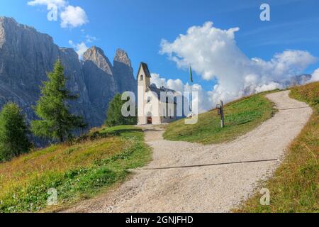 Passo Gardena, Haut-Adige, Dolomites, Tyrol du Sud, Italie Banque D'Images