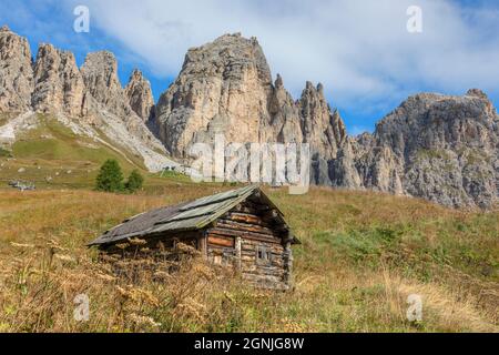 Passo Gardena, Haut-Adige, Dolomites, Tyrol du Sud, Italie Banque D'Images