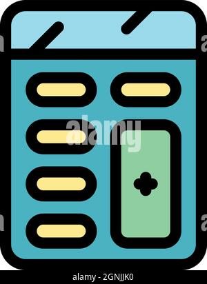 Icône calculateur manuel. Contour calculatrice manuelle vecteur icône couleur isolé Illustration de Vecteur