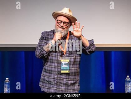 AUSTIN, TEXAS - SEPTEMBRE 25 : Bobcat Goldthwait se produit sur scène lors du Moontower Comedy Festival le 25 septembre 2021 à Austin, Texas.(photo de Maggie Boyd/SipaUSA) Banque D'Images