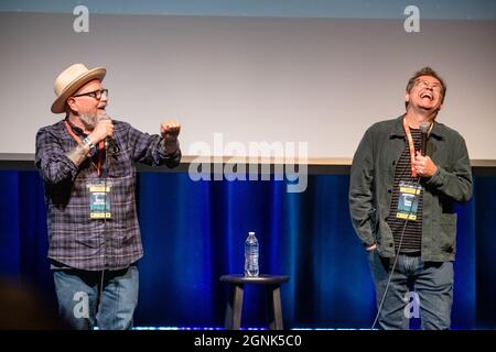 AUSTIN, TEXAS - 25 SEPTEMBRE : Bobcat Goldthwait et Dana Gould se sont produit sur scène lors du Moontower Comedy Festival le 25 septembre 2021 à Austin, Texas.(photo de Maggie Boyd/SipaUSA) Banque D'Images